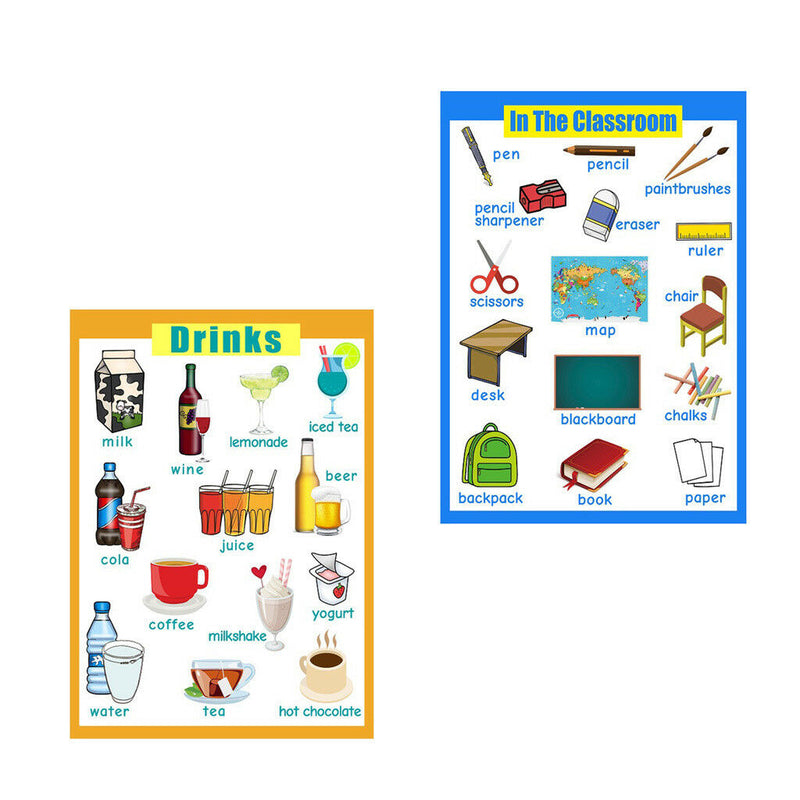 Classroom &Drinks~Kindergarten Classrooms Early Learning Posters Chart
