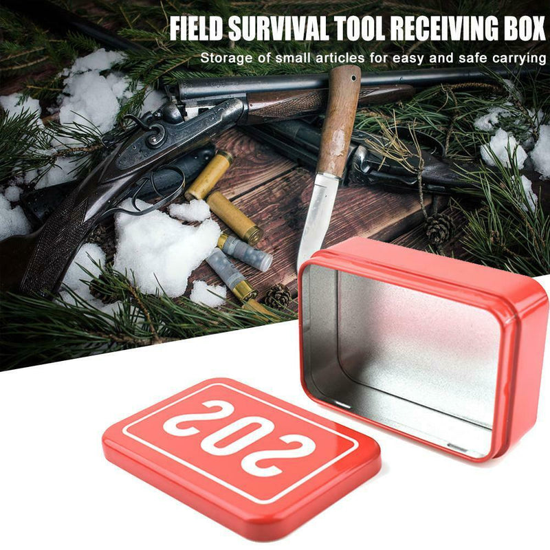 Mini SOS Survival Iron Box Field Survival Storage Kit for Outdoor Emergency
