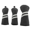 3Pack Durable Golf Wood Head Cover Waterproof Wood Driver Headcover Sleeve Black