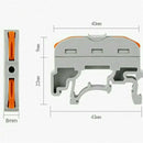 10Pcs LAS--211 1 Pin Din Rail Compact Cable Wiring Connector Terminal Block