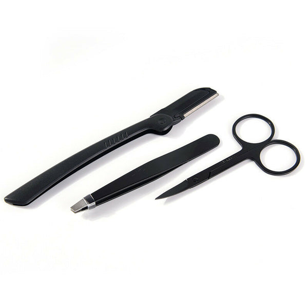 3x Professional Stainless Steel Eyebrow Cutter Eyebrow Scissors Eyebrow Knif BX