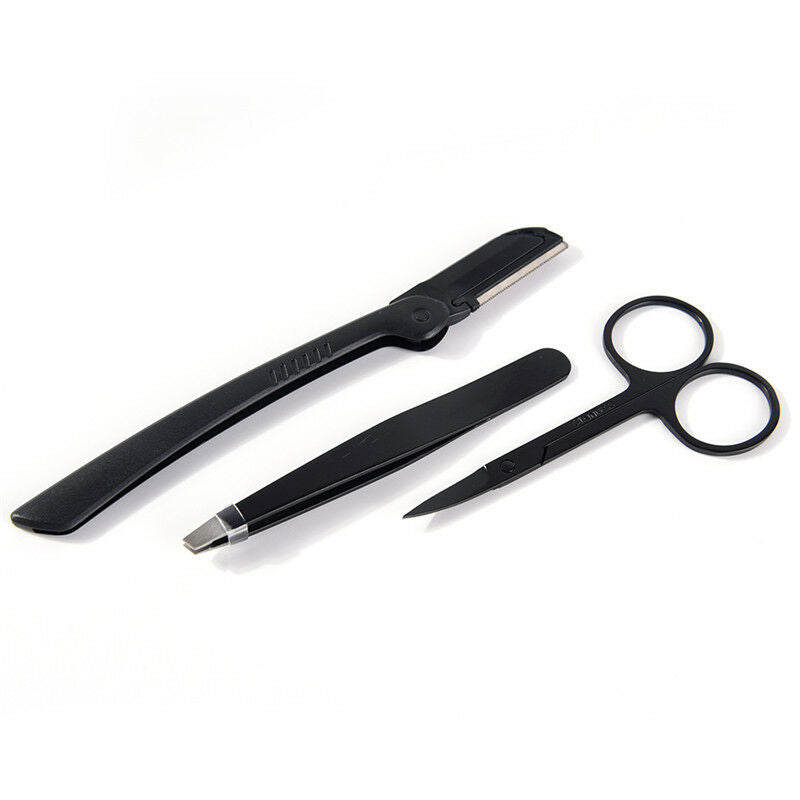 3x Professional Stainless Steel Eyebrow Cutter Eyebrow Scissors Eyebrow Knif BX