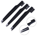 Stainless steel hair removal eyebrow tweezers clip with comb double makeup toolR