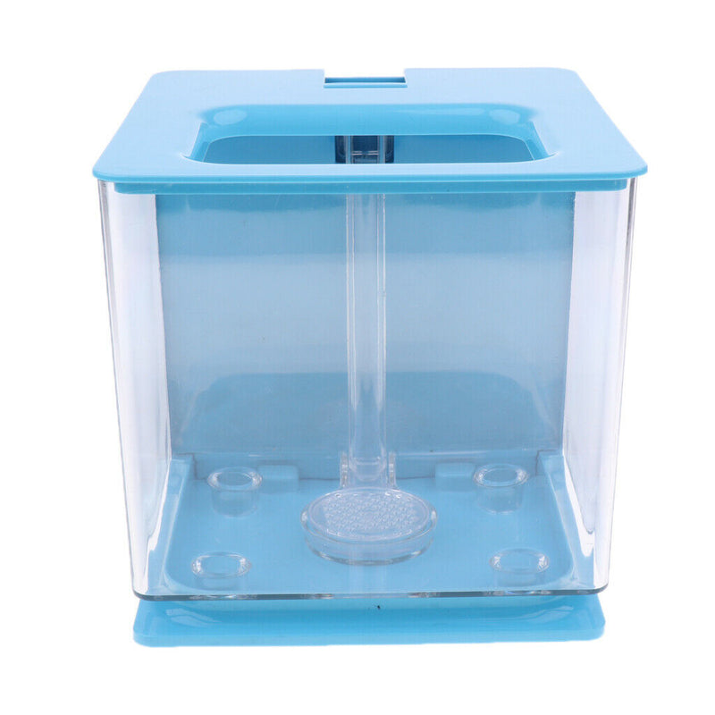 Self Cleaning Acrylic Fish Tank Bowl for Office Home Creative Gifts Blue