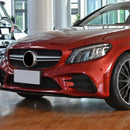 Black Front Bumper Grille Fog Light Trim Cover for Benz C Class W205 S205