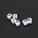 Letter Beads, 100 pieces, black / white, loom bandz, dice, bracelet