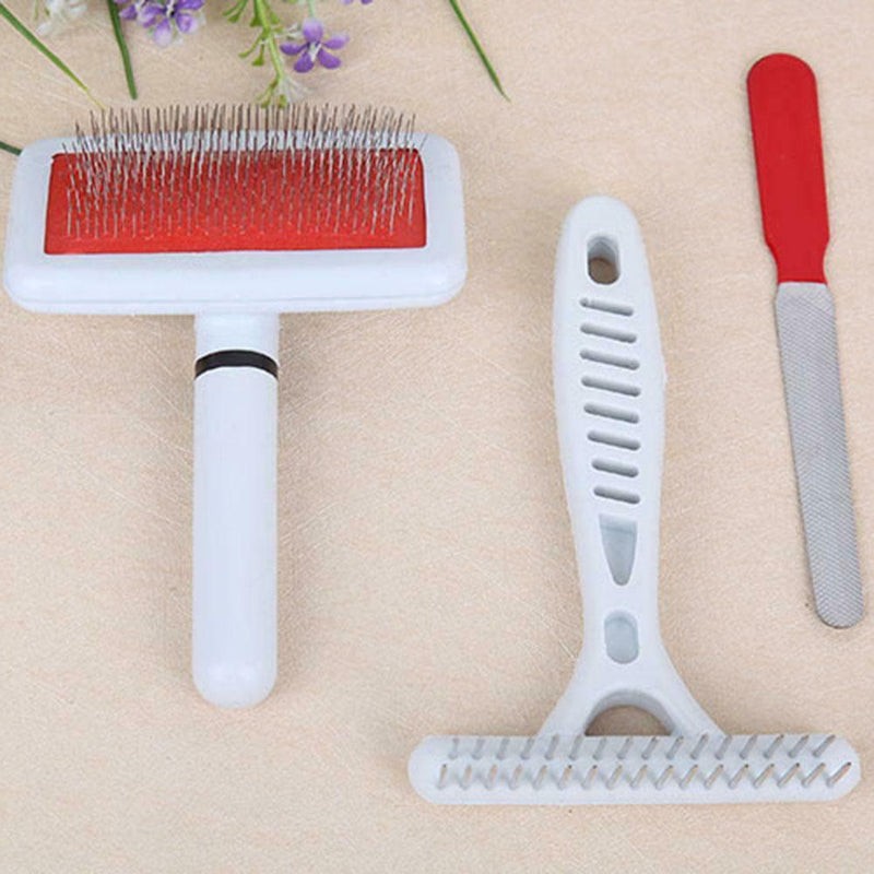 4pcs/set Dogs Pet Grooming Supplies Stainless Steel Comb Rasp File Clippers A