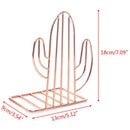2PCS/Pair Creative Cactus Shaped Metal Bookends Book Support Stand Desk Org F6M1