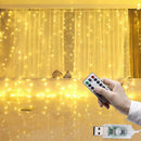 Window Curtain Icicle String Lights with Remote & Timer, 300 LED Fairy Twin