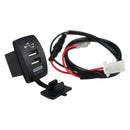 Blue LED Car Motorcycle Dual USB Ports Charger Power Supply 5V 4.2A