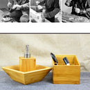 Bamboo Soap Dispenser Lotion Sanitizer Storage Bottle Squeeze Press Bottle