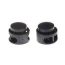 10pcs Black Spring Stop Double Holes Plastic Lanyard Cord Locks End  FE MO