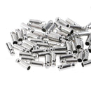 100xSilver Plated Barrel Bead Leather Cord ends caps Jewelry findings 6x2mm ME