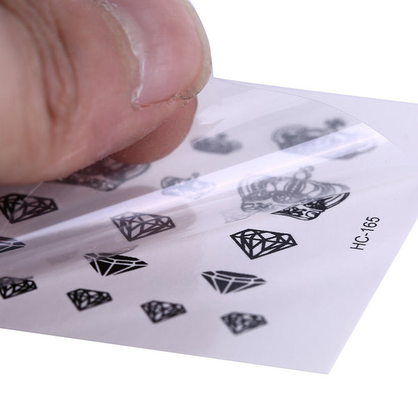 1X Diamonds and Crowns Temporary Tattoos Arm Leg Waterproof Tattoo Stickers B Ew