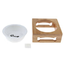 Pet Cat Raised Feeder Solid Bamboo Stand Perfect for Cats and Small Dogs