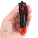 12V-24V 8A Male Car Lighter Socket Plug Connector With Red On/Off Switch BX