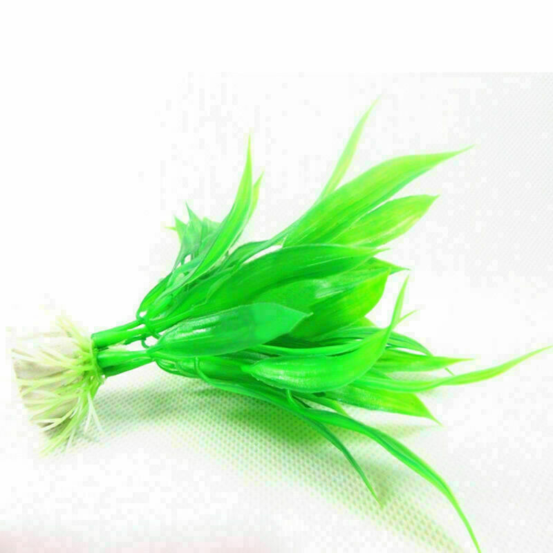 Fish Tank Aquarium Decor Green Artificial Plastic Water Grass Plant Kits Ne B5S6