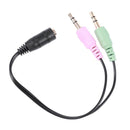 3.5mm Female to Stereo Dual Male Y Splitter Microphone Speaker Cable Y6K7