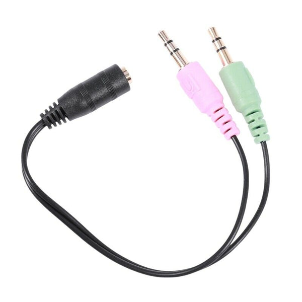 3.5mm Female to Stereo Dual Male Y Splitter Microphone Speaker Cable Y6K7