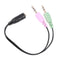 3.5mm Female to Stereo Dual Male Y Splitter Microphone Speaker Cable Y6K7