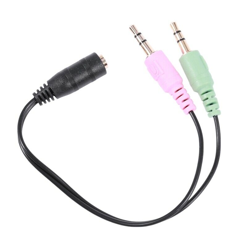 3.5mm Female to Stereo Dual Male Y Splitter Microphone Speaker Cable Y6K7