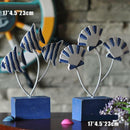 Handcrafted Wooden Nautical Fish Ornament Home Office Desktop Decor Blue