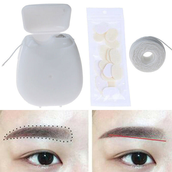 20m Microblading Pre-Inked Brow Mapping Strings Thread +20pc Wipe Line Heads Hn