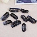 50X28mm Black U Shape Snap Metal Clips For Hair Extensions Weft Clip-on Wig BX