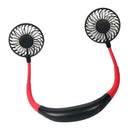 2pcs Mini Lazy Fan USB Dual Cooling Neck Hanging Cooler for Fitness Running Home