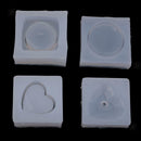 2 Set Silicone Heart Square Box Case w/Cover Mold DIY Ornament Jewelry Mould