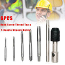 6Pcs M3-M8 Tap Drill Set T Handle Ratchet Tap Wrench Machinist Tool