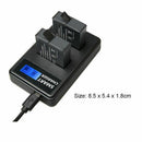1X(Ahdbt-501 For Go-Pro Hero5 Battery Usb Lcd Display Dual Port Charger For