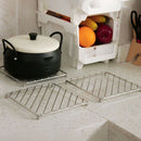 3PCS Kitchen Square Trivets Mat Dishes Placemat Heat Hot Pot Chrome Holder