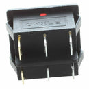 5 Pcs x Red Light Illuminated Double SPST ON/OFF Snap IN Boat Rocker Switch