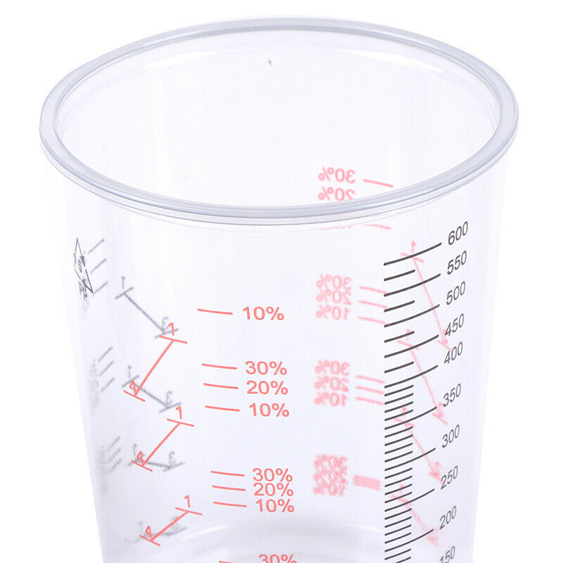 10Pcs 600ml Plastic Paint Mixing Cups Mixing Pot Paint Mixing Calibrated-y