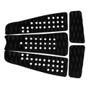 5 Pieces Diamond Grooved EVA Surfboard Traction Deck Grip Tail Pad Black