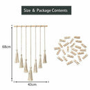 Hanging Photo Display Macrame Wall Hanging Pictures Organizer Home Decor, w G9R1