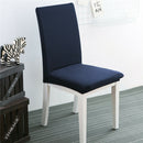 Removable Elastic Slipcovers Short Dining Room Chair Seat Cover Navy Blue