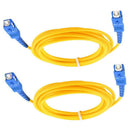 2 Pcs Simplex Single Mode SC to SC Male Fiber Optic Patch Yellow 2M