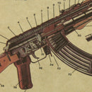 Large Classical Style Retro Paper AK-47 Poster Home Decoration