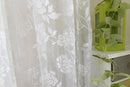 2xFlocking Peony Voile Curtain Panel Window Balcony Tulle Drape Divider 1x2M