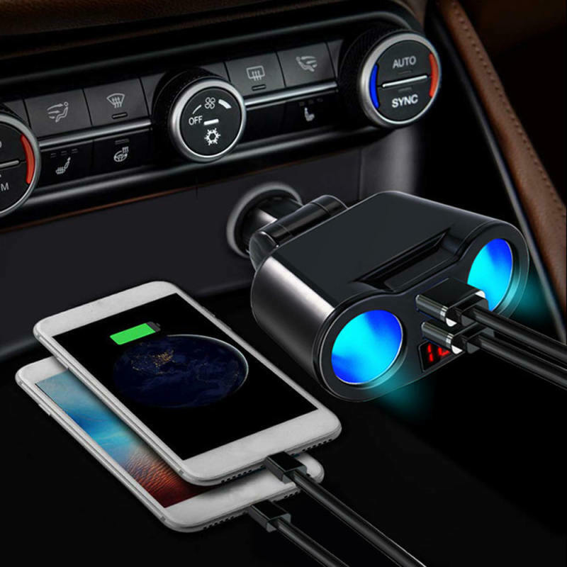 Dual USB Charger 2-Way Car Lighter Socket Splitter Adapter DC 5V 3.1A KEK