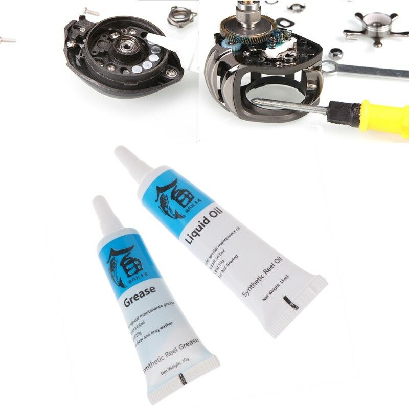 1Set Fishing Reel Lubrication Oil&Grease Lubricating Bearing Maintainence Tackle