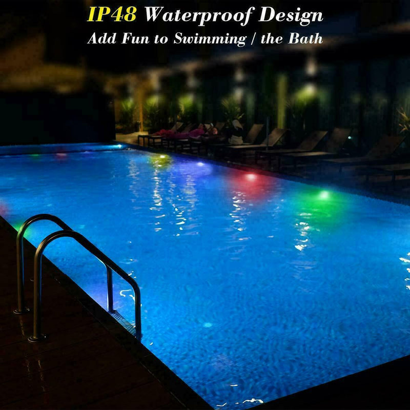 10Pcs Waterproof Remote Control Colored LED Light Boundary Accent EFX Set N6I9