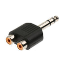 6.35mm 1/4'' Male to Dual RCA Stereo Female MIC/Audio Splitter Converter, 5 PACK