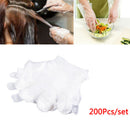 200pcs Disposable Gloves PE Plastic Film Fingers Clean Gloves Hair Dye Glo-OZ