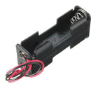2 Pcs Black Plastic Storage Case Box Holder Wired For 2 x AA Batteries LJ