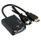 HW-2201 1080P HDMI to VGA Converter Adapter Digital Analog 3.5mm Audio Jack