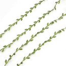 4 Roll Total 87.5 Yard Olive Green Leaves Leaf Trim Ribbon Artificial Vines