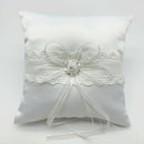 Wedding Ceremony Lace Flower Bowknot Ring Bearer Pillow Cushion